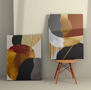 Set 2 tablouri multicolore din fibre naturale 70x100 cm Forms The Home Collection