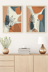 Set 2 tablouri multicolore din lemn 50x70 cm Selery The Home Collection