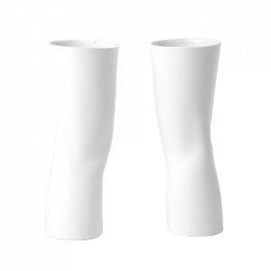 Set 2 vaze albe din portelan 30 cm Elle Seletti