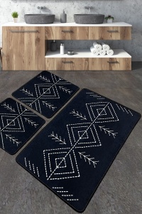 Set 3 covorase de baie multicolore din fibre sintetice Lau The Home Collection