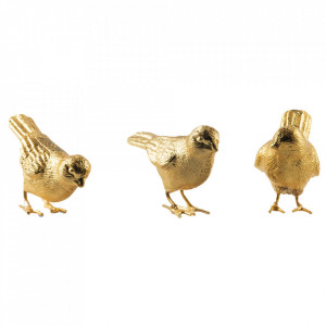 Set 3 decoratiuni aurii din aluminiu Sparrows Pols Potten