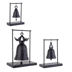 Set 3 decoratiuni negre din metal Pune Bizzotto