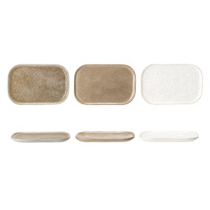 Set 3 farfurii intinse multicolore din ceramica 15x23 cm Addison Grey Bloomingville
