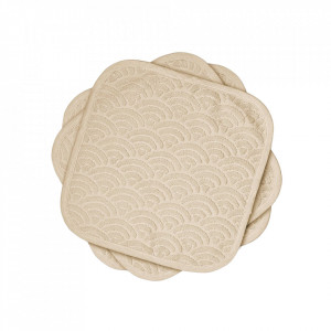 Set 3 manusi de baie bej migdala din bumbac Sara CamCam Copenhagen