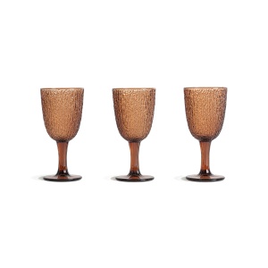 Set 3 pahare de vin maro din sticla 8x17 cm Shama Vical Home