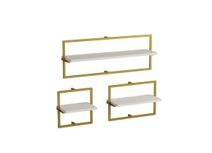 Set 3 rafturi albe/aurii Yeso The Home Collection
