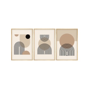 Set 3 tablouri multicolore din lemn 35x50 cm Huhu263 The Home Collection