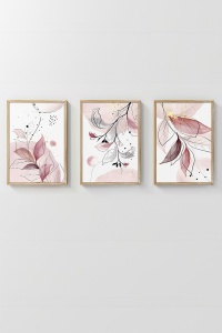 Set 3 tablouri multicolore din lemn Artsycllct41 The Home Collection