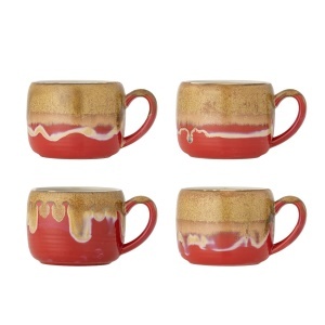 Set 4 cani multicolore din ceramica 400 ml Sheen Bloomingville