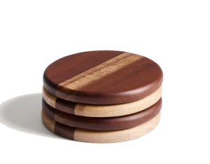 Set 4 coastere maro din lemn Milvara Kave Home
