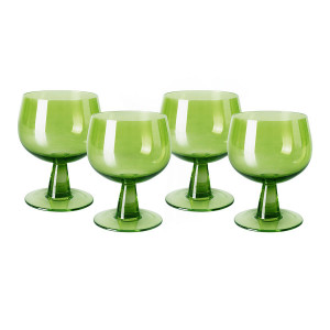 Set 4 pahare pentru vin verde lime din sticla 250 ml Emeralds HKliving