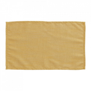 Set 4 protectii masa dreptunghiulare galbene din textil 30x50 cm Samay Kave Home