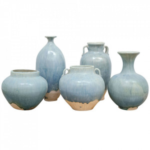 Set 5 vaze decorative albastre din ceramica Sauti Versmissen