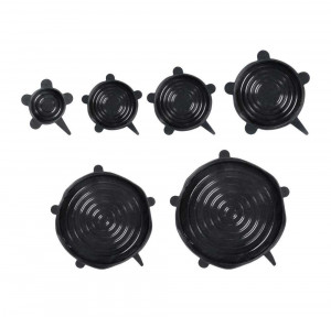 Set 6 capace negre din fibre sintetice Loui Wenko