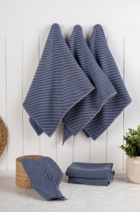 Set 6 prosoape de bucatarie albastre din fibre 43x76 cm Eloise The Home Collection