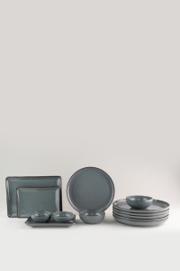Set de masa 14 piese gri antracit din ceramica MOD14KH730P01 The Home Collection