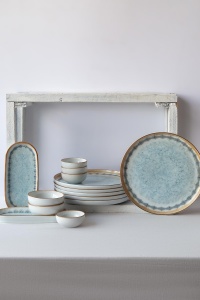 Set de masa 14 piese multicolore din ceramica NNMOD14KH880742 The Home Collection