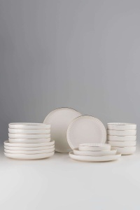 Set de masa 18 piese aurii din ceramica BNCRS18Y420 The Home Collection