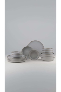 Set de masa 18 piese gri din ceramica MOD18Y4B730955 The Home Collection