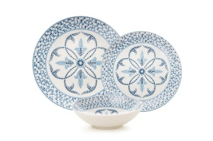 Set de masa 24 piese multicolore din ceramica GBSATN24Y4R22761 The Home Collection