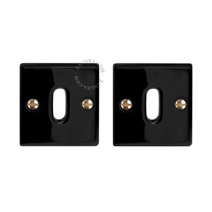 Set masca neagra din portelan pentru yala Lara Brass Zangra