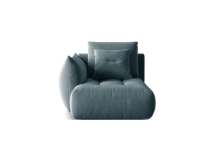 Sezlong canapea modulara albastru pastel din catifea pentru 1 persoana Bloom Casino Left Lounge Micadoni