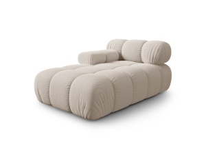 Sezlong canapea modulara bej deschis din textil pentru 1 persoana Bellis Left 3D Micadoni
