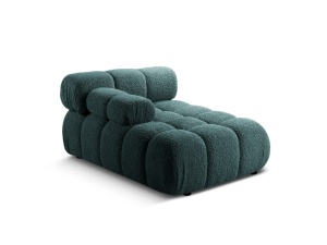 Sezlong pentru canapea modulara albastru petrol din textil pentru 1 persoana Bellis Boucle 155 Left Micadoni