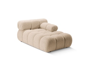 Sezlong pentru canapea modulara bej nisipiu din textil pentru 1 persoana Bellis Boucle 155 Right Micadoni