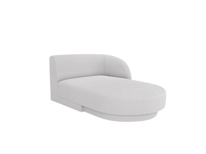 Sezlong pentru canapea modulara gri deschis din textil pentru 2 persoane Miley Right Boucle Micadoni