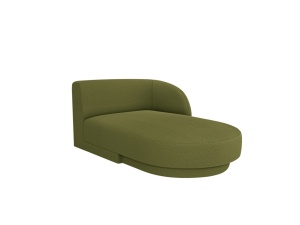 Sezlong pentru canapea modulara verde oliv din textil pentru 2 persoane Miley Right Boucle Micadoni