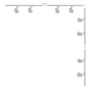Sina alba din metal cu 8 spoturi Bwodo Corner Zuma Line