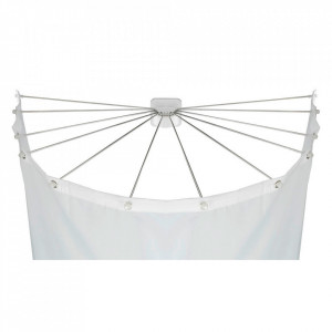 Suport alb pentru perdeaua de dus din plastic si inox 72x96 cm Shower Umbrella Wenko
