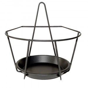 Suport de perete pentru ghiveci negru din metal 17x18 cm Sopera Esschert Design