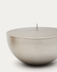 Suport lumanare argintiu din metal 8 cm Quira Kave Home