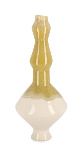 Suport lumanare galben din ceramica 33 cm Daruma Bizzotto