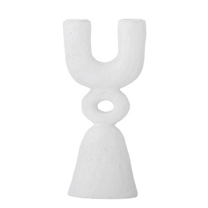 Suport lumanari alb din ceramica 22 cm Syra Bloomingville