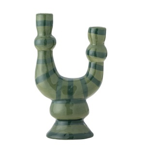 Suport lumanari verde din ceramica 27 cm Salandy Bloomingville