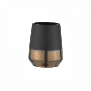Suport pentru periuta de dinti din ceramica neagra/maro alama 8x10 cm Brandol Wenko