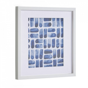 Tablou alb/albastru din hartie si MDF 40x40 cm Kuma Kave Home