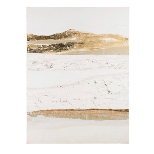 Tablou alb/auriu din fibre naturale 90x120 cm Village Bizzotto