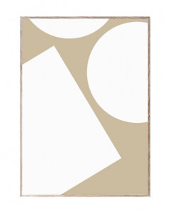 Tablou alb/crem cu rama din lemn Simple Forms I Paper Collective