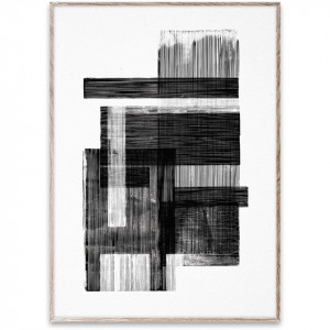 Tablou alb/negru cu rama din lemn Midnight 02 Paper Collective