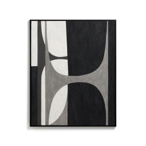 Tablou alb/negru din fibre naturale 80x100 cm Erale Kave Home