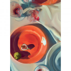 Tablou multicolor cu rama din lemn 30x40 cm Fine Dining Paper Collective