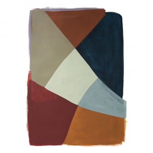 Tablou multicolor cu rama din lemn 50x70 cm Painted Shapes 03 Paper Collective