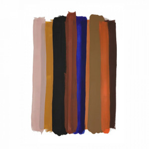 Tablou multicolor cu rama din lemn 50x70 cm Stripes Paper Collective