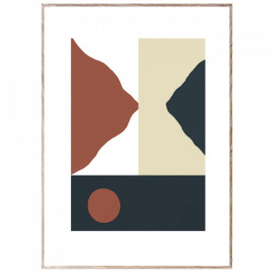 Tablou multicolor cu rama din lemn Big Sur Paper Collective