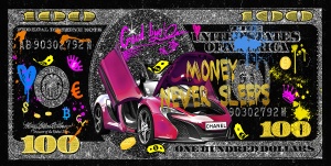 Tablou multicolor din sticla 80x160 cm Money Ter Halle