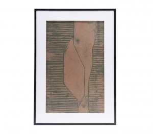Tablou rosu/maro din hartie si MDF 42x60 cm Body House Doctor
